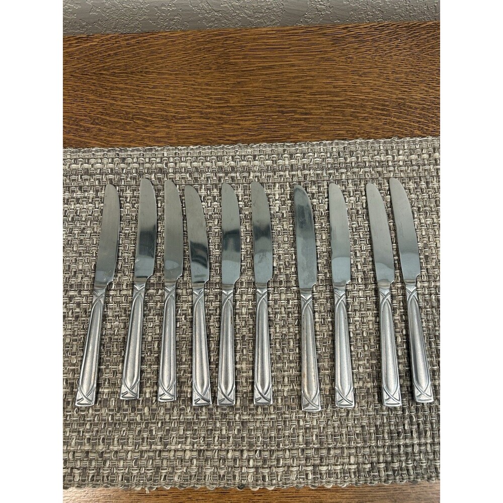 Cambridge Crossroad Sand Dinner Knives Stainless Steel Flatware Set Of 10
